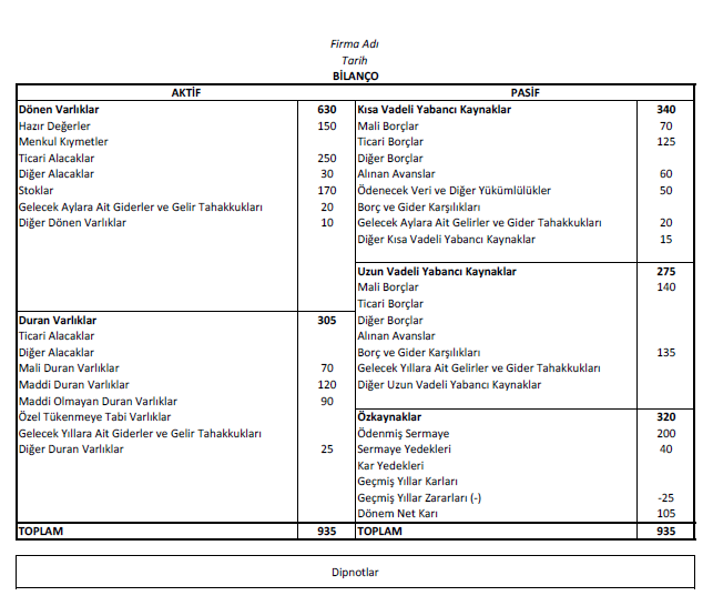 bilanço tercümesi ve bilanço çevirisi