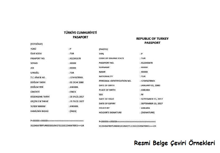 resmi belge çeviri örnekleri